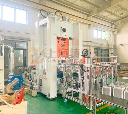 Mitsubishi PLC Controlled Pneumatic foil container machine  In White Orange